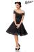 schulterfreies Swing-Kleid mit Gürtel
