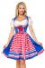 Unterbrustdirndl mit Karoschürze